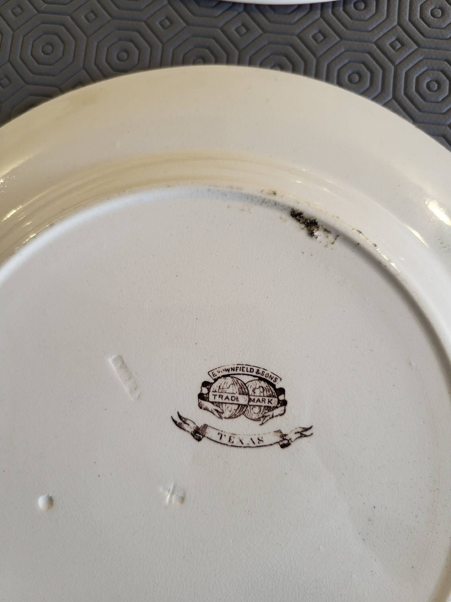 Victorian plate set by Brownfield & Sons model "Texas" England 1880