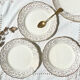 Villeroy & Boch dessert service in white porcelain golden flowers