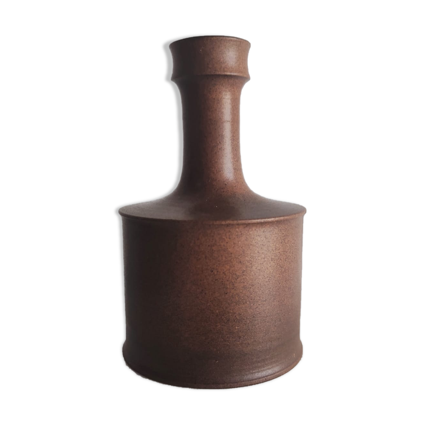 Brown enamelled earth vase Nanni Valentini (1932-1985) for Franco Bucci (1933-2002)