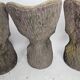 Set of 4 garden chairs stone tree stump