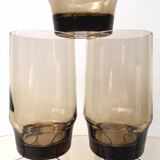 Verres vintages en verre marron fumé