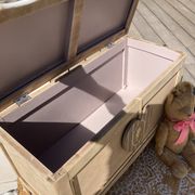 Very nice vintage heart toy chest in L. Ashley removable style.