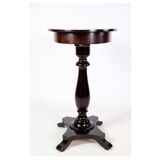 Oval side table on pillar with drawer in mahogany from around the year 1890s