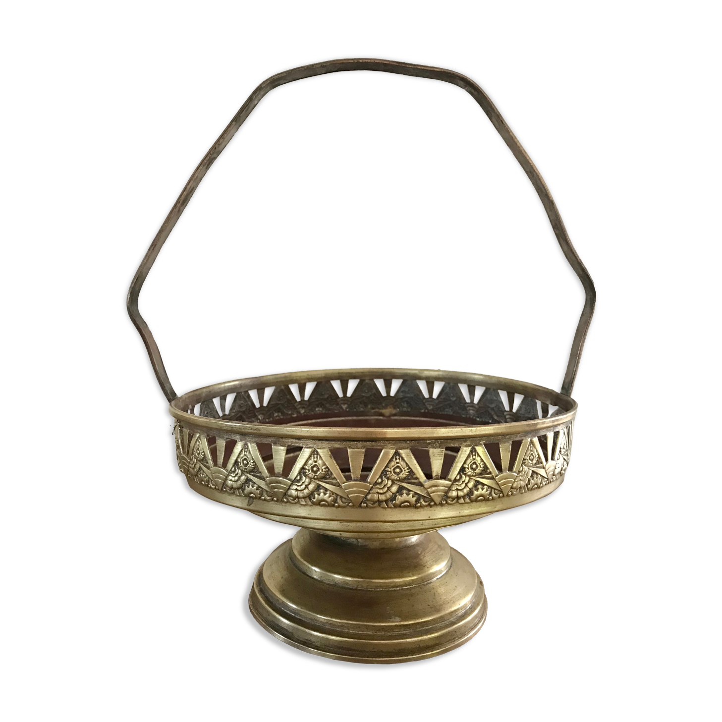 Art Deco brass basket