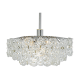 Small sparkling pendant light, chrome and crystal glass by Kinkeldey, Germany, 1970.