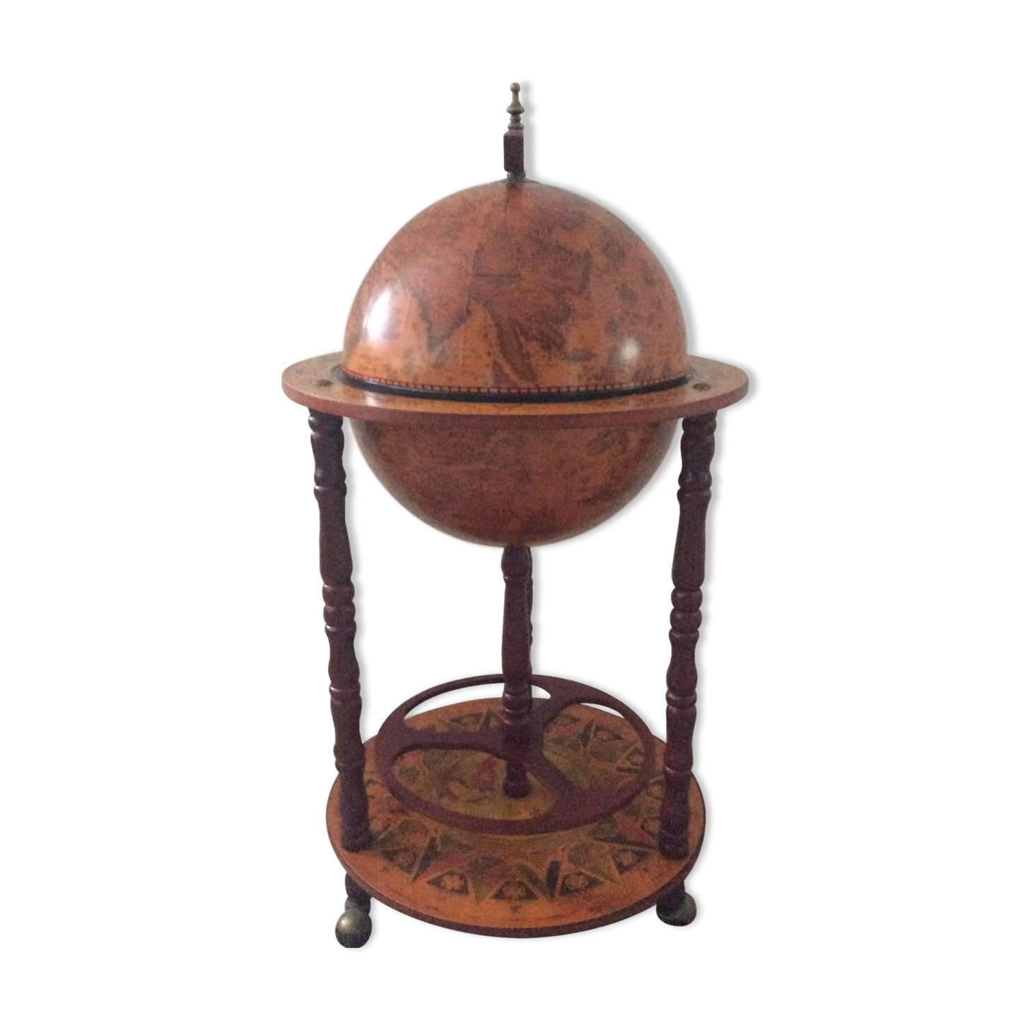 Bar mappemonde vintage des années 70