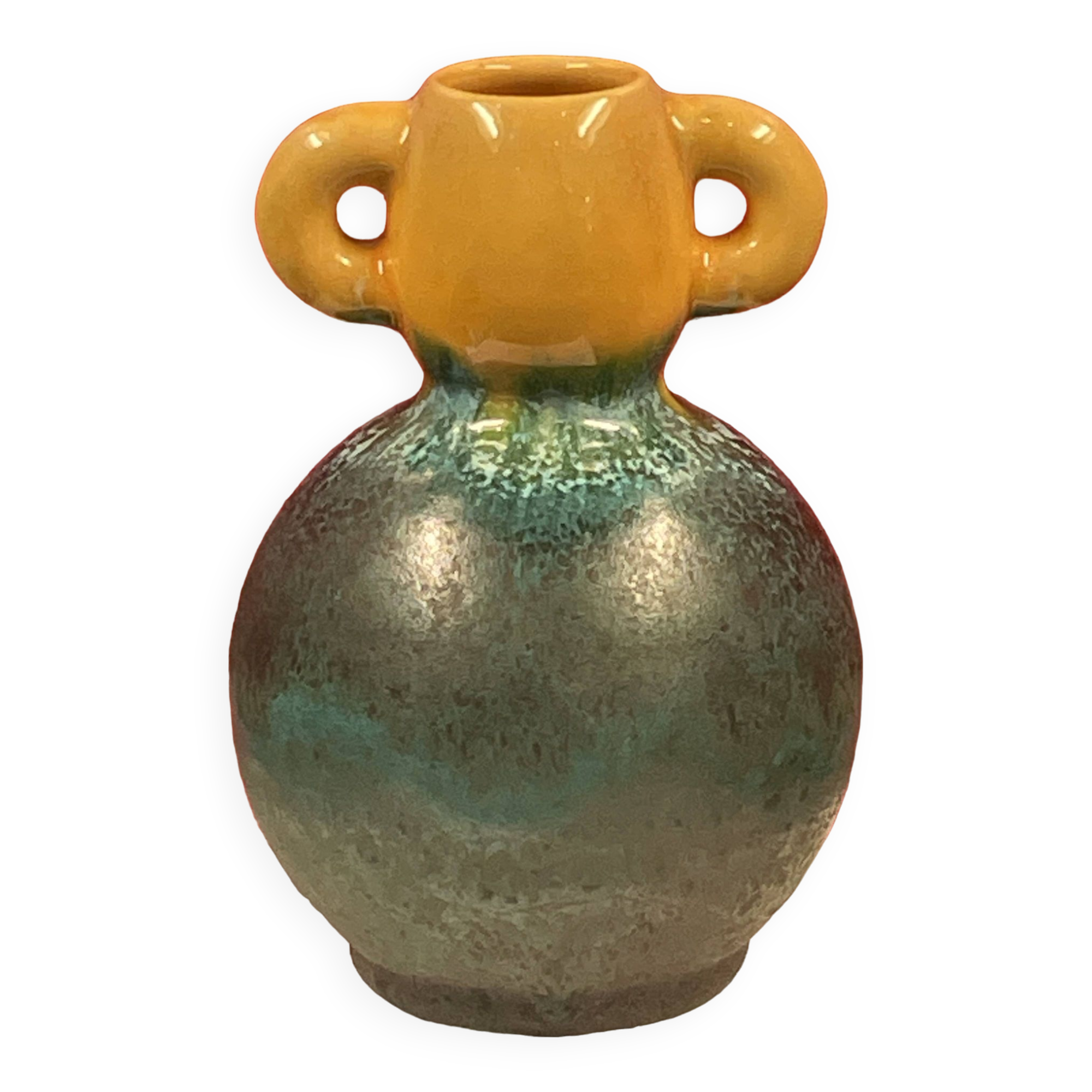 Accolay ear vase Ceramic Turquoise Blue & yellow 17 cm
