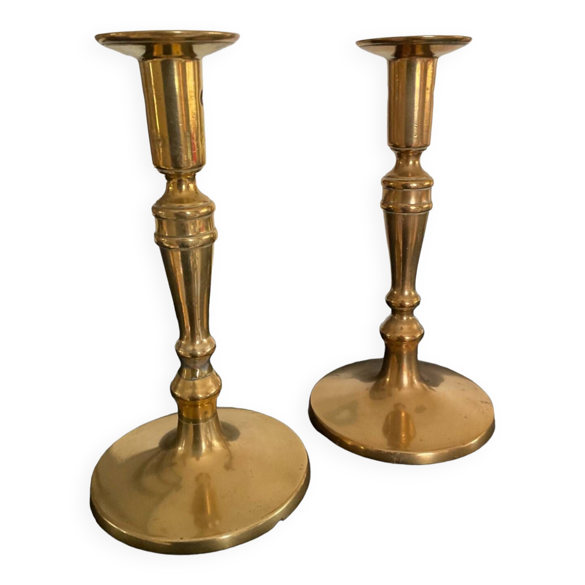 Pair of old bronze candlesticks