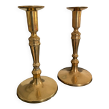 Pair of old bronze candlesticks