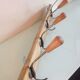 Four-headed wooden hook / vintage 60s-70s