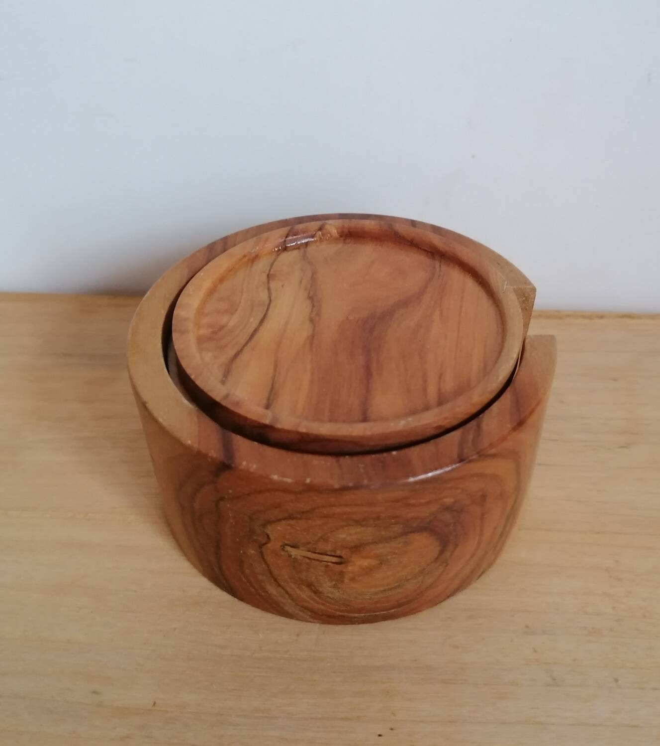 Olive wood coasters