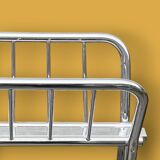 Vintage chrome-plated metal magazine rack – 1970s