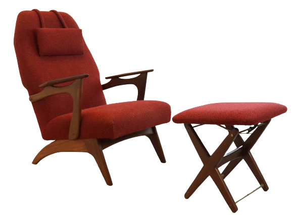 Armchair with footstool 'Vorchten'