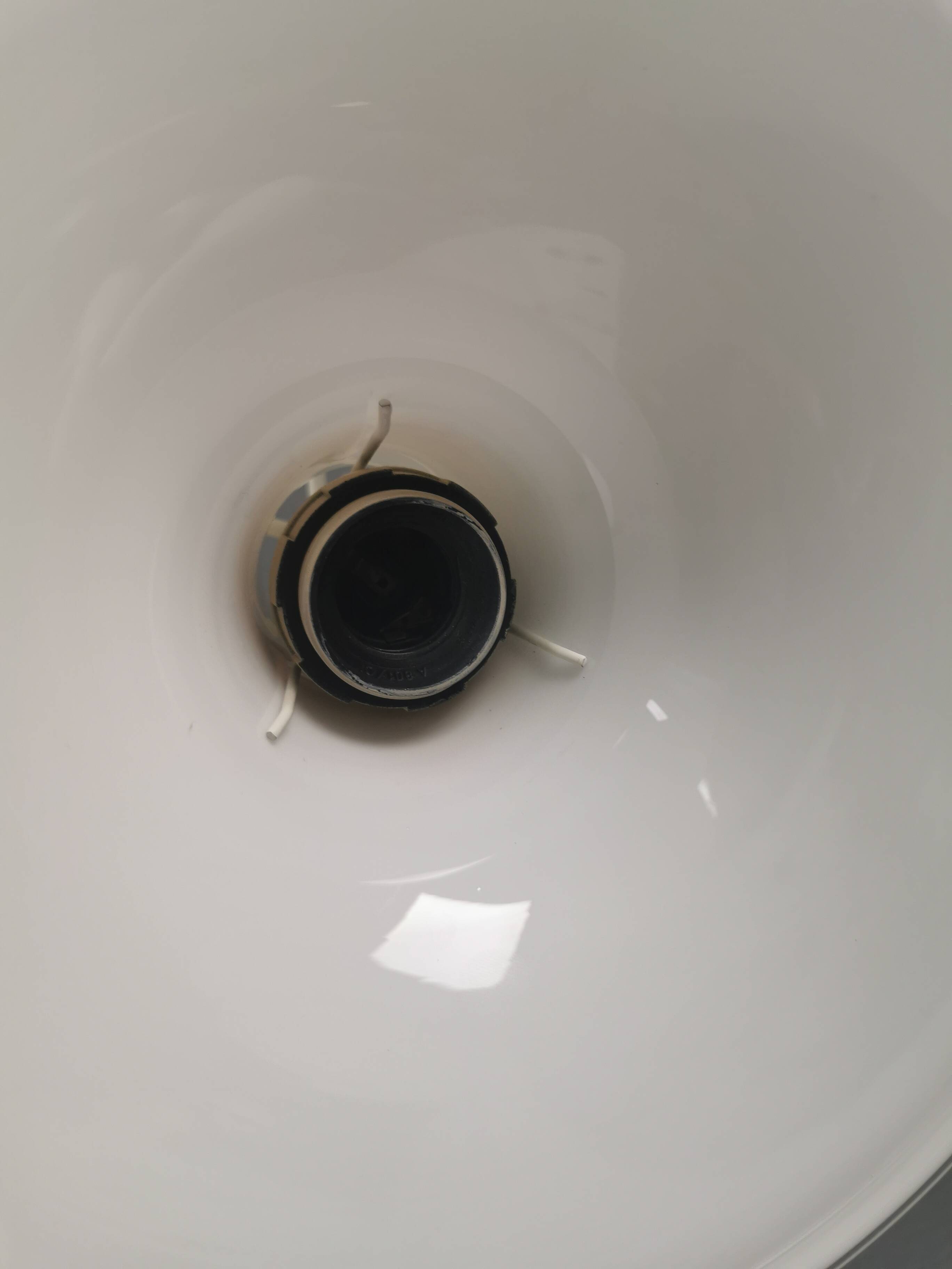 Mandarin hanging lamp made in opal white hand-crafted and mouth-blown glass