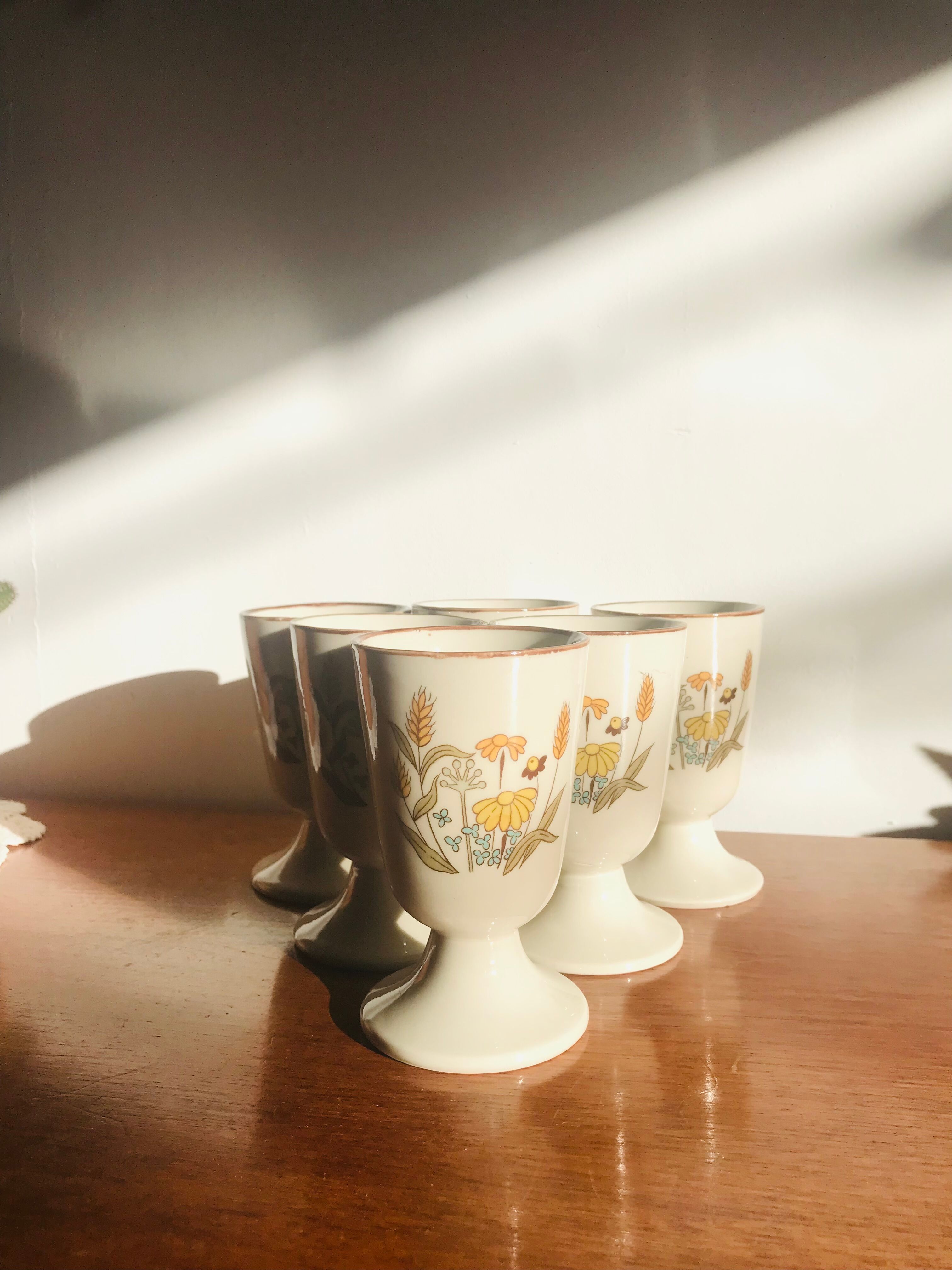 Set of 6 mazagrans in stoneware - coffee cups