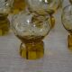 9 small amber art deco glasses