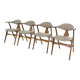 Suite de 4 chaises vintage en corne de vache - Louis van Teeffelen, tissu De Ploeg