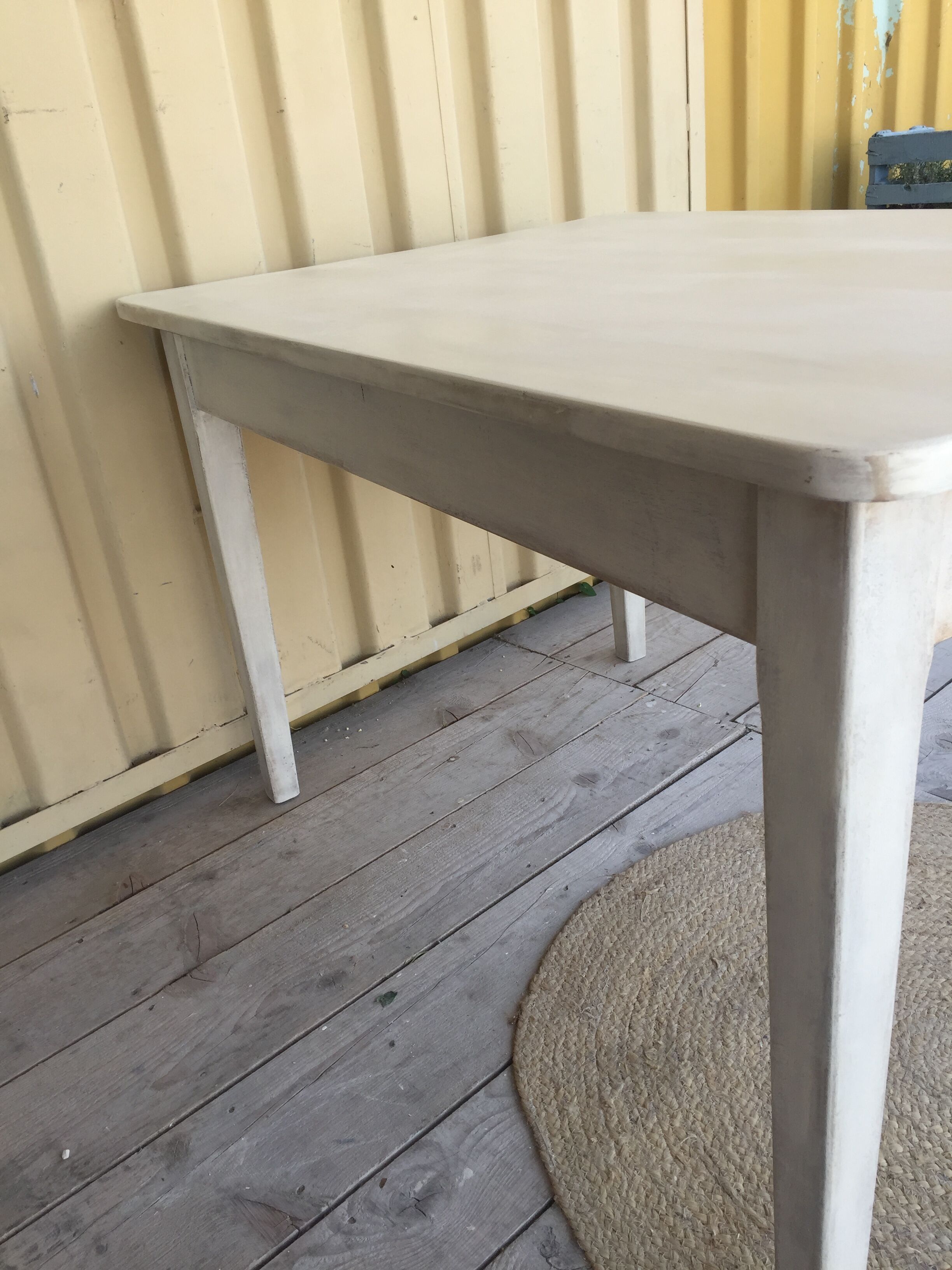 patinated farmhouse table