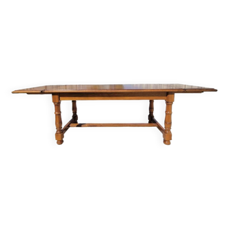Solid wood farm table with extensions