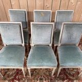 Suite de 6 chaises de style Louis XVI RINCK en bois réchampi