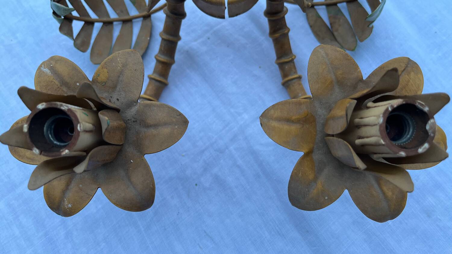 Pair of metal wall lights from the 60s/70s