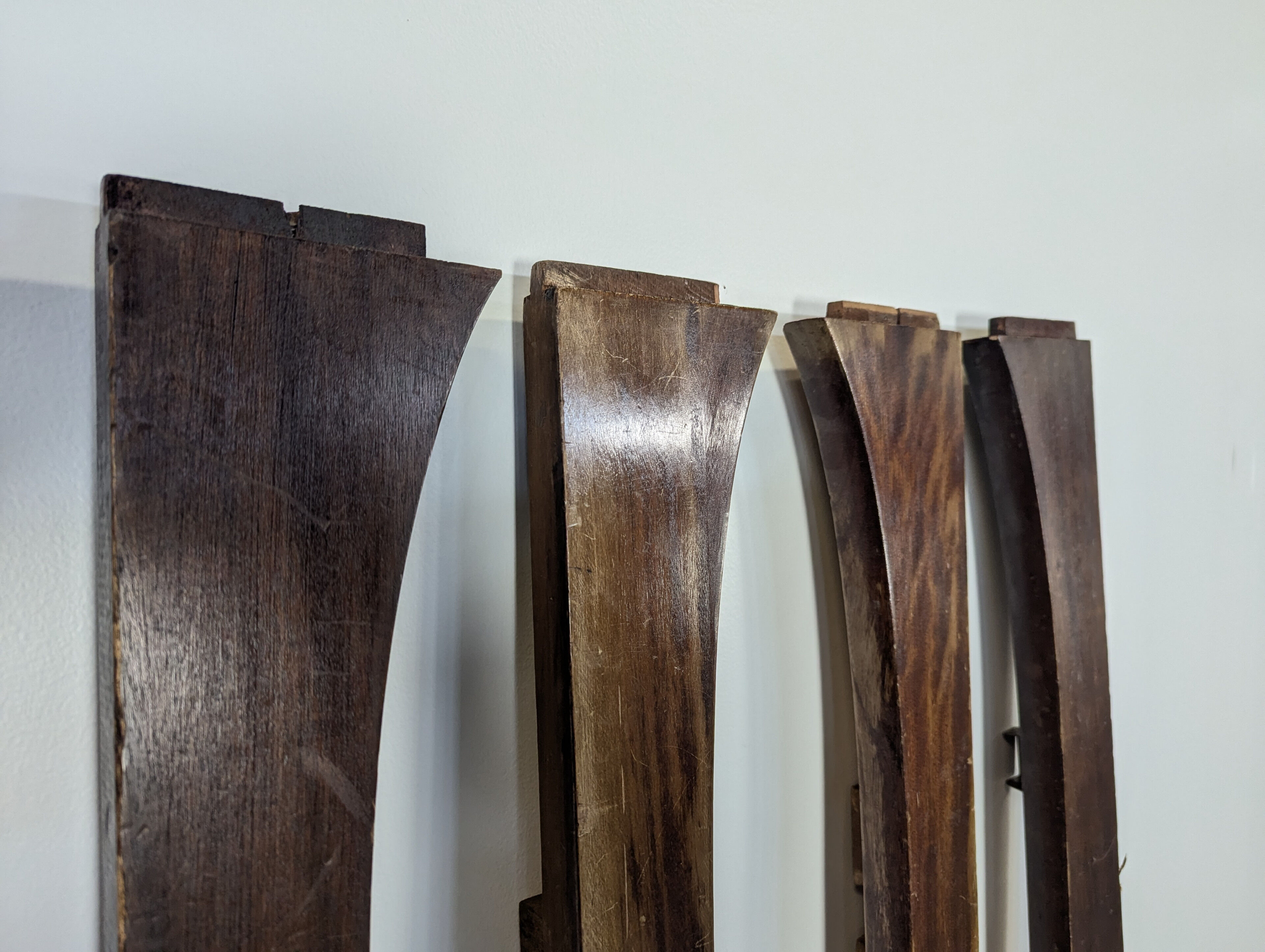 Pair of mahogany swan neck beds