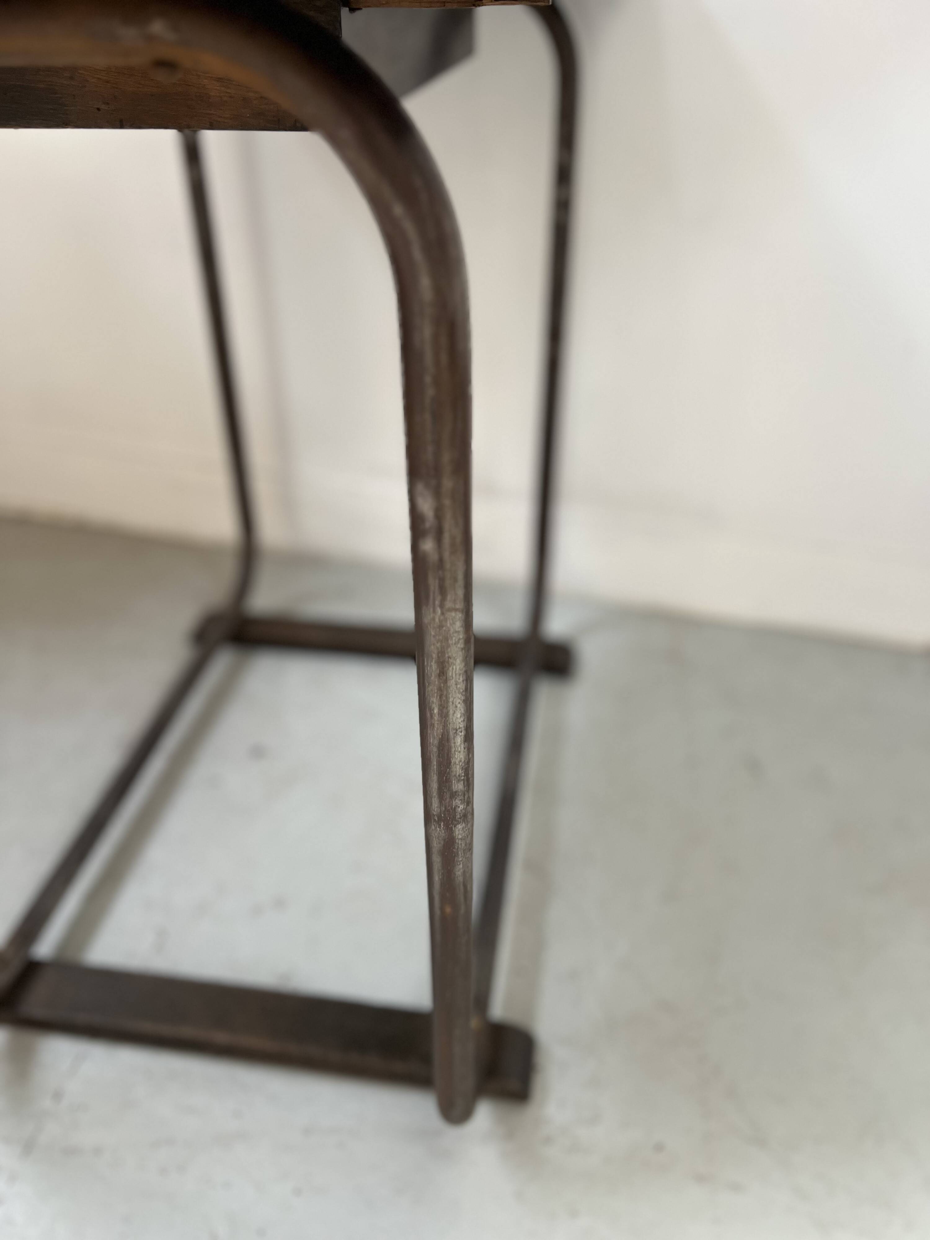 Designer desk in tube and wooden top, 20th century