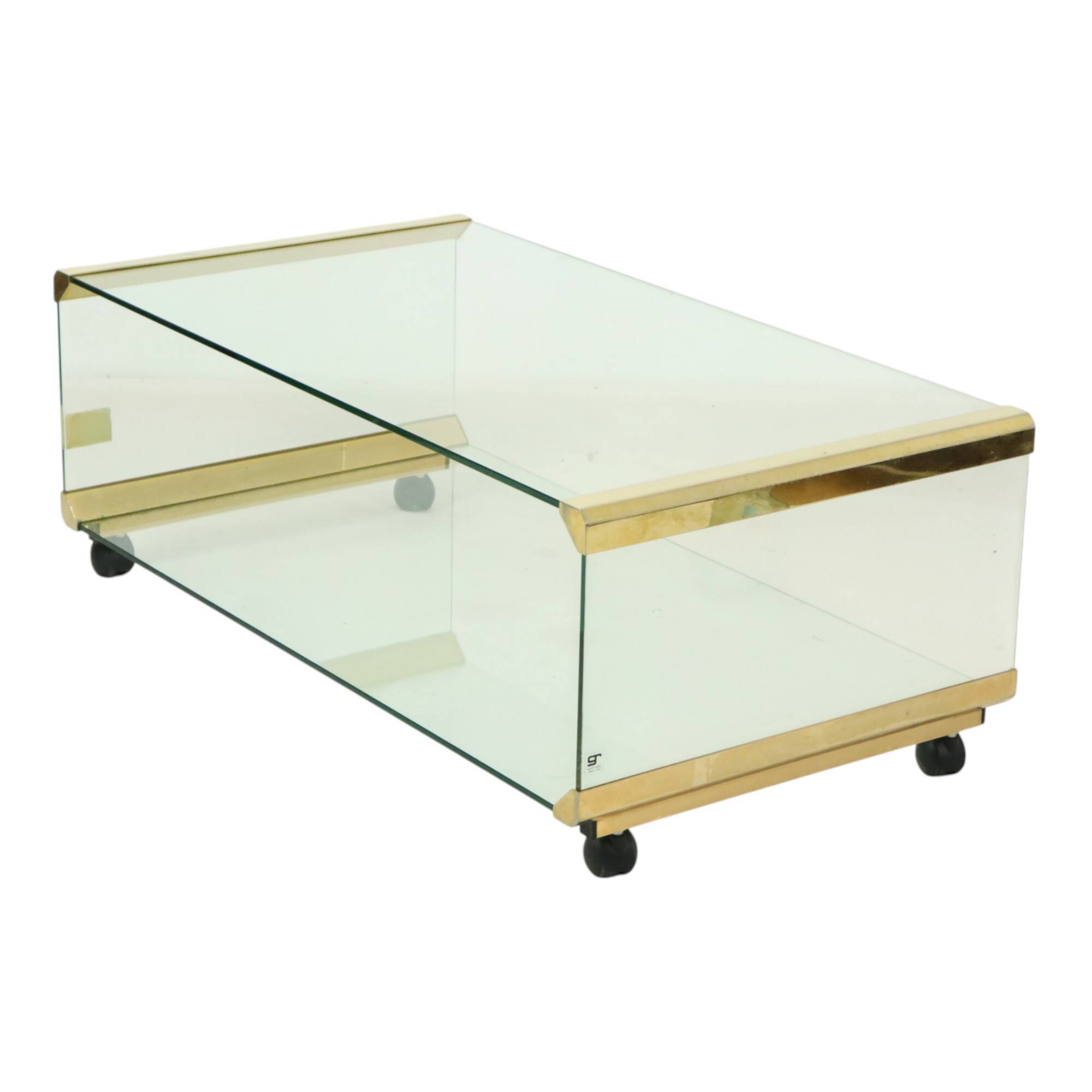 Italian Glass Coffee Table Gallotti & Radice Vintage Design 100cm