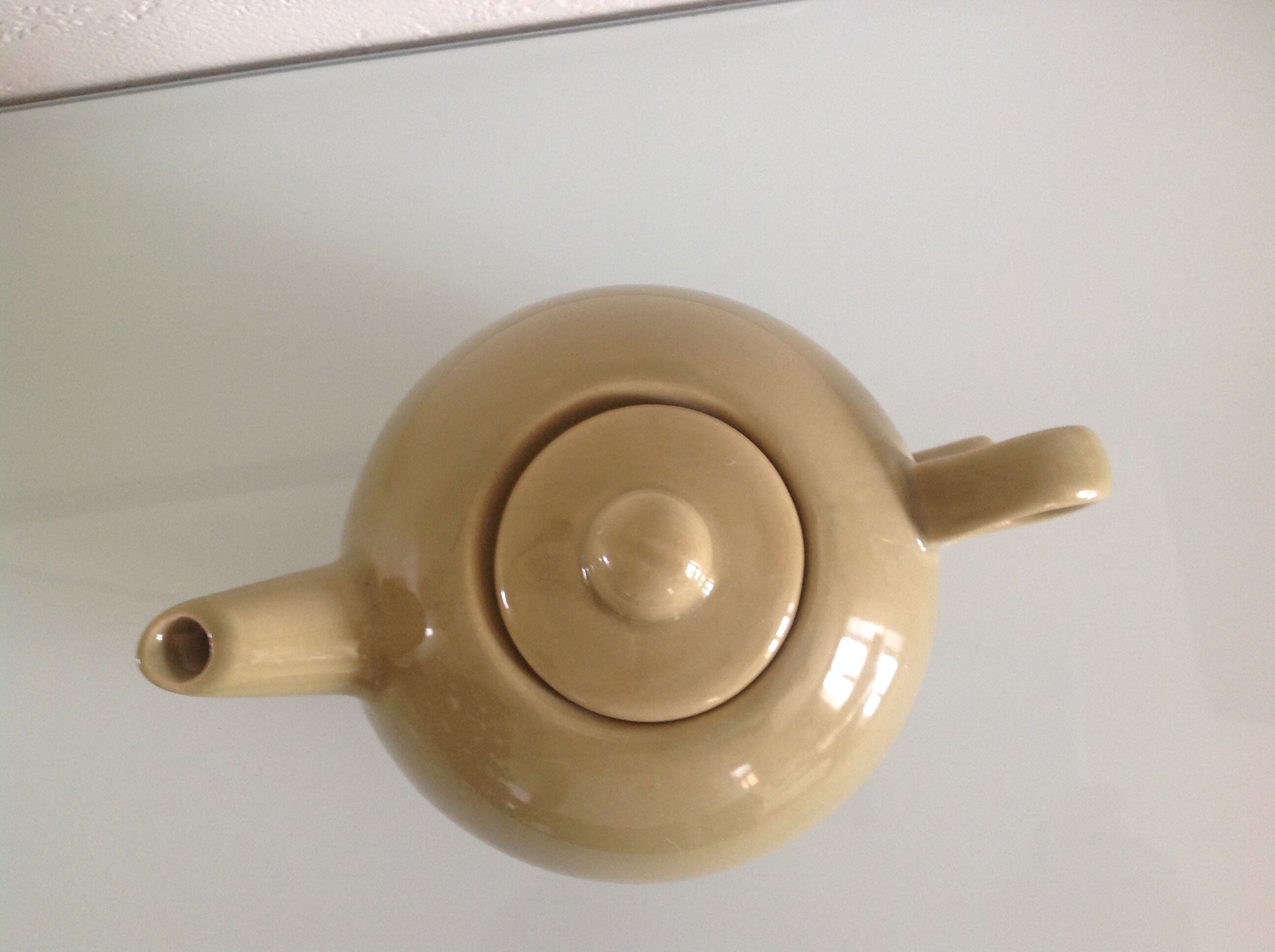 Théière vintage 2 en 1 avec tasse intégrée vert olive