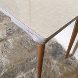 Vintage table 1960's wood and formica with extensions and wooden legs