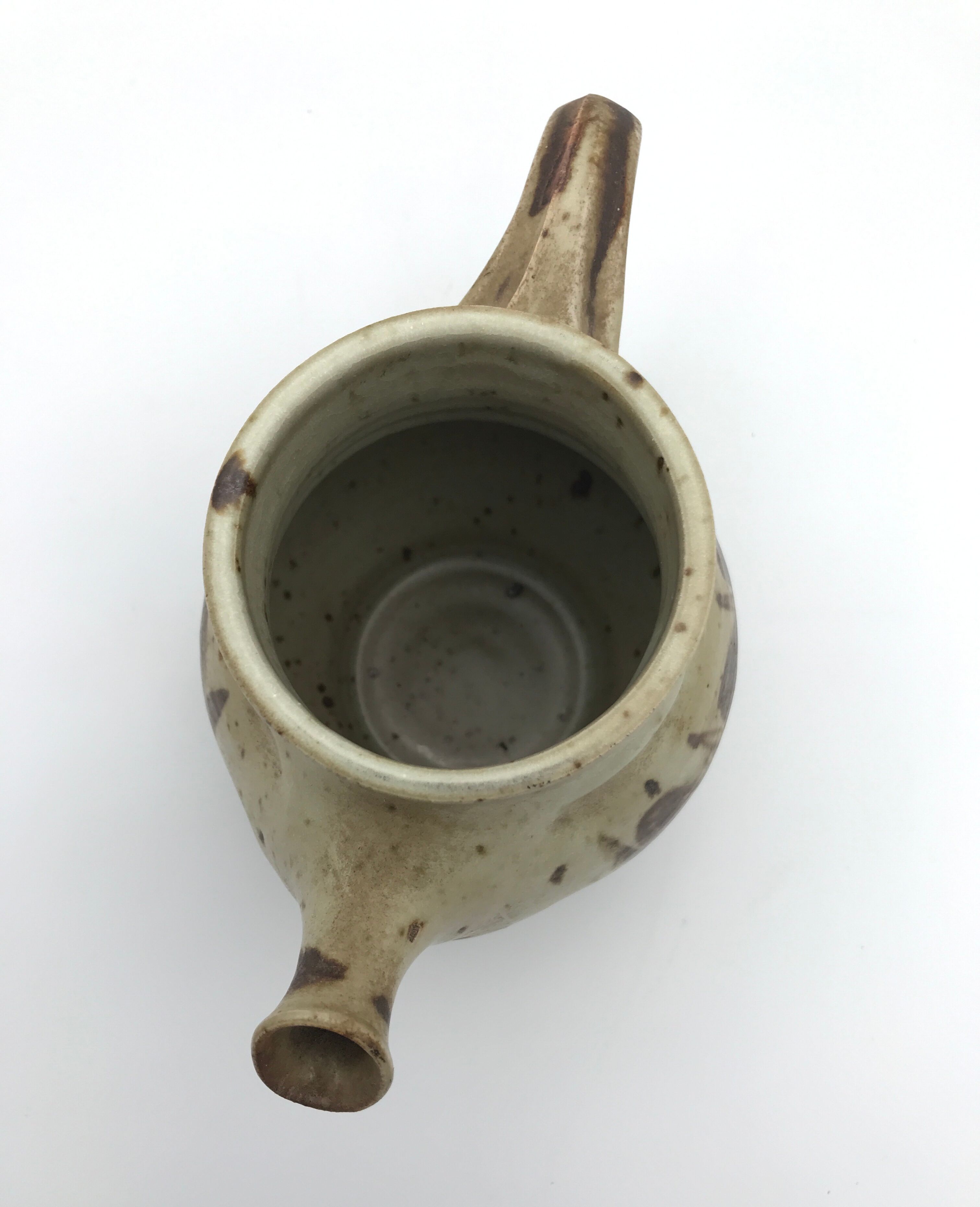 Pichet, porcelain stoneware pitcher, artistic decor, blanot pottery, signed and numbered