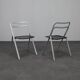Giorgio Cattelan leather folding chairs for Cidue, Italy, 1970s.