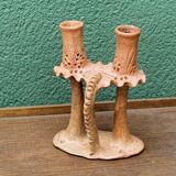 African terracotta candle holder