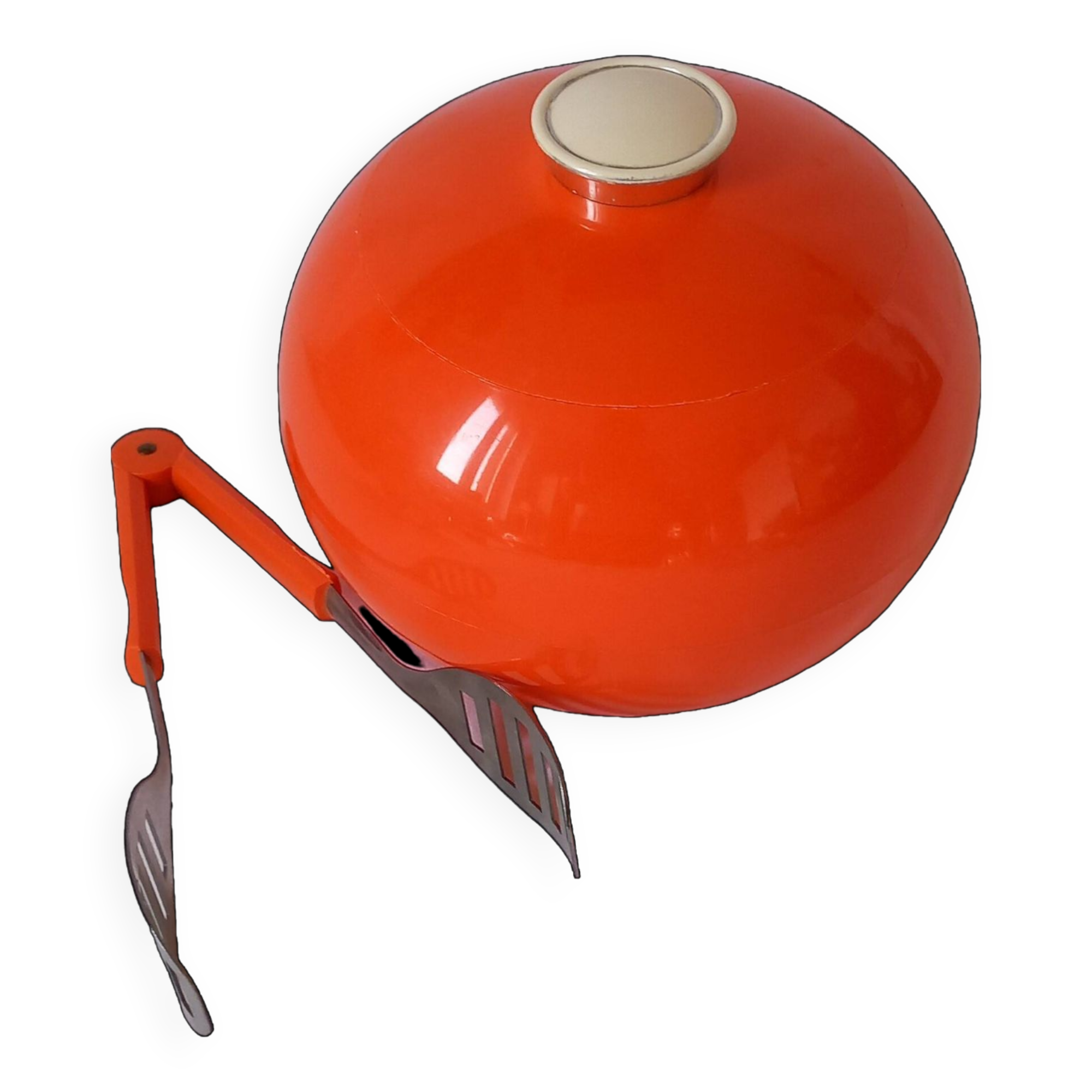 Vintage 70s orange ice bucket