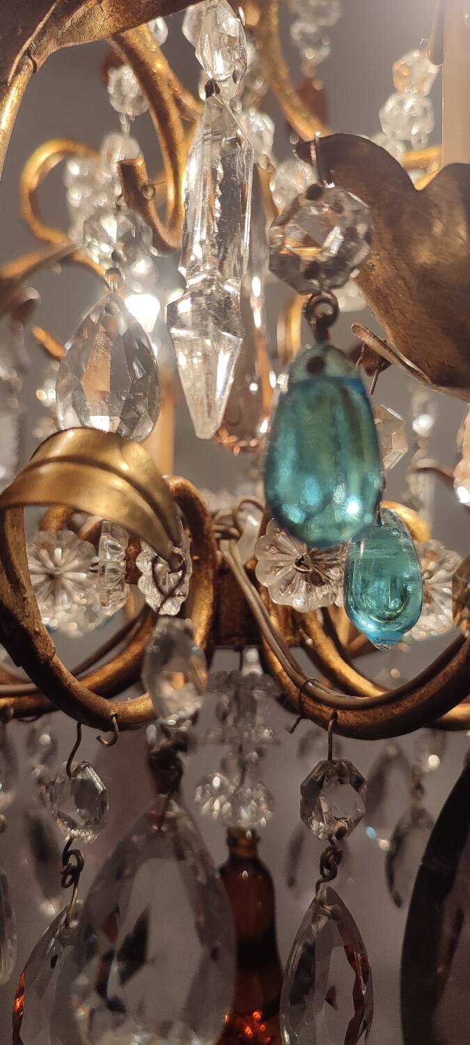 Crystal ceiling lamp. Spain, 1960s.