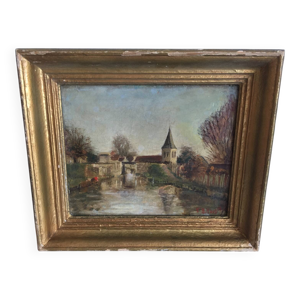 Tableau paysage ancien