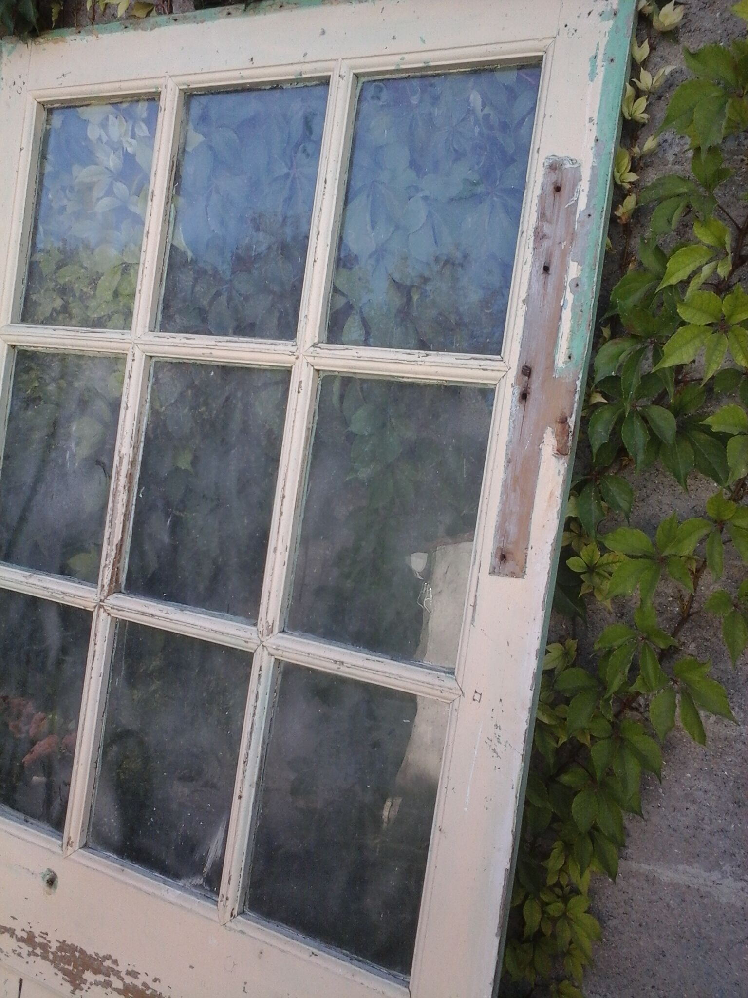 Old glass door