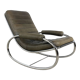 Fauteuil à bascule vintage en cuir italien