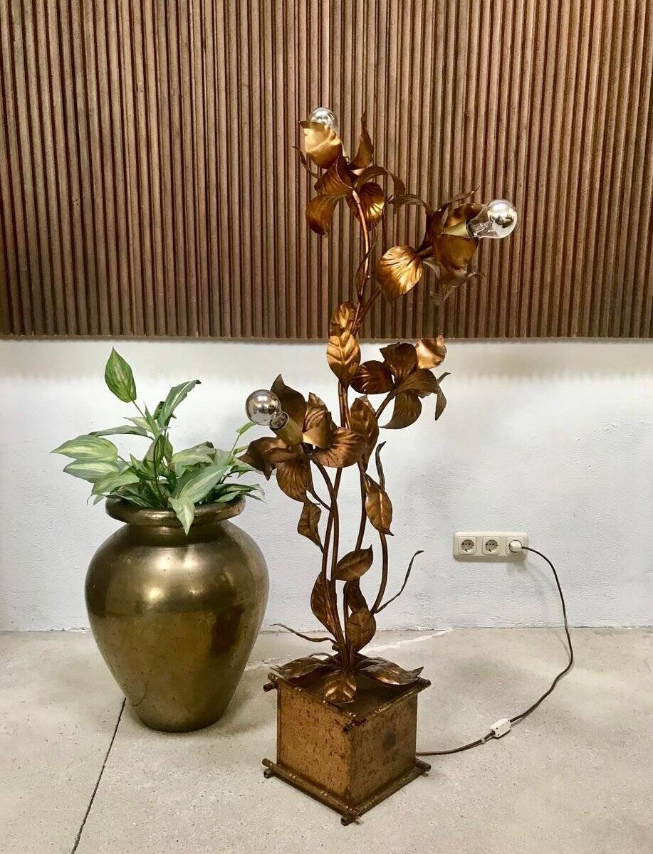 Gilded metal Florentine table or floor lamp by Hans Kögl, 1960s