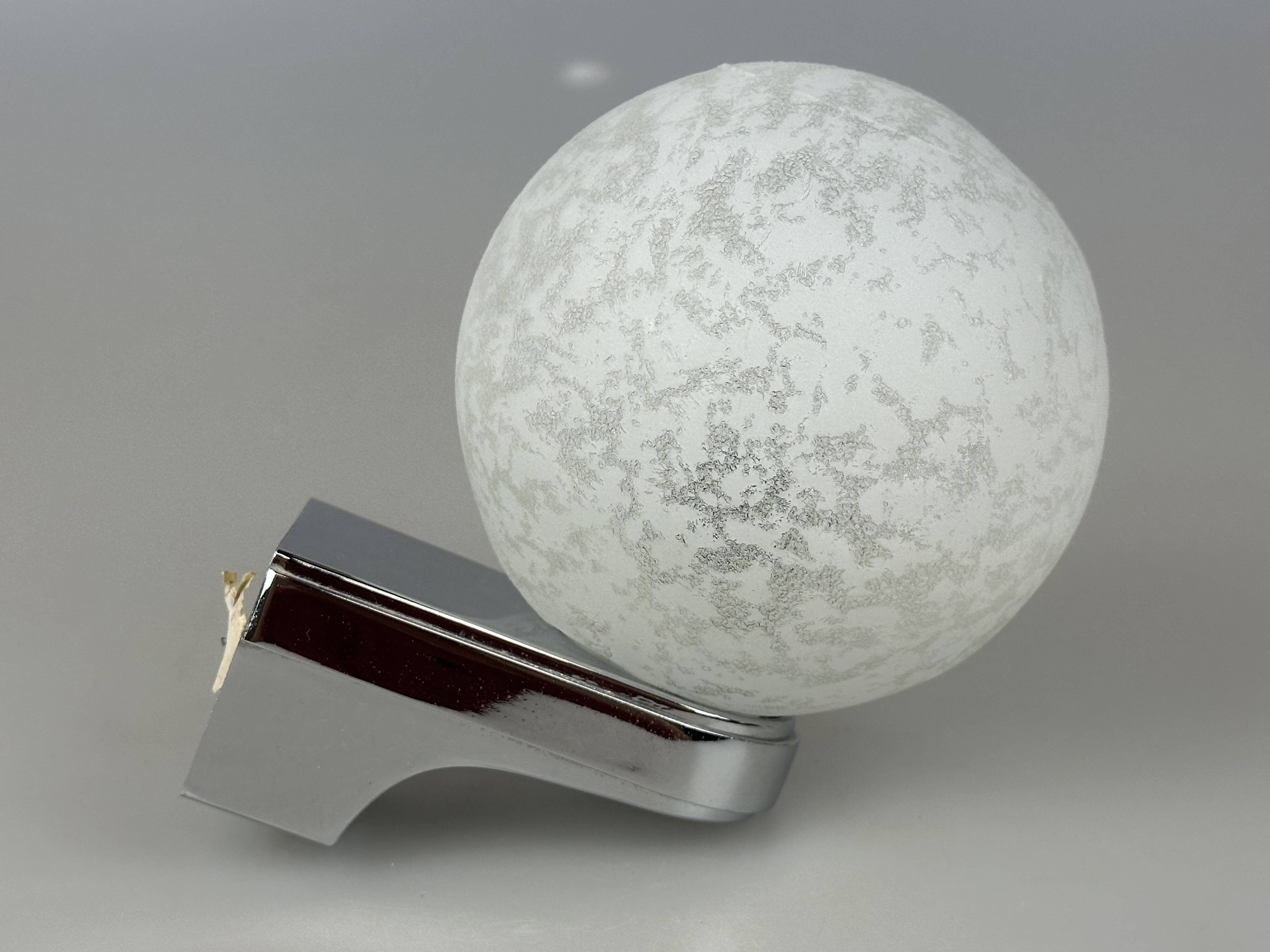 60s 70s Wall Lamp Globe Lamp Chrome & Glass German Space Age Design