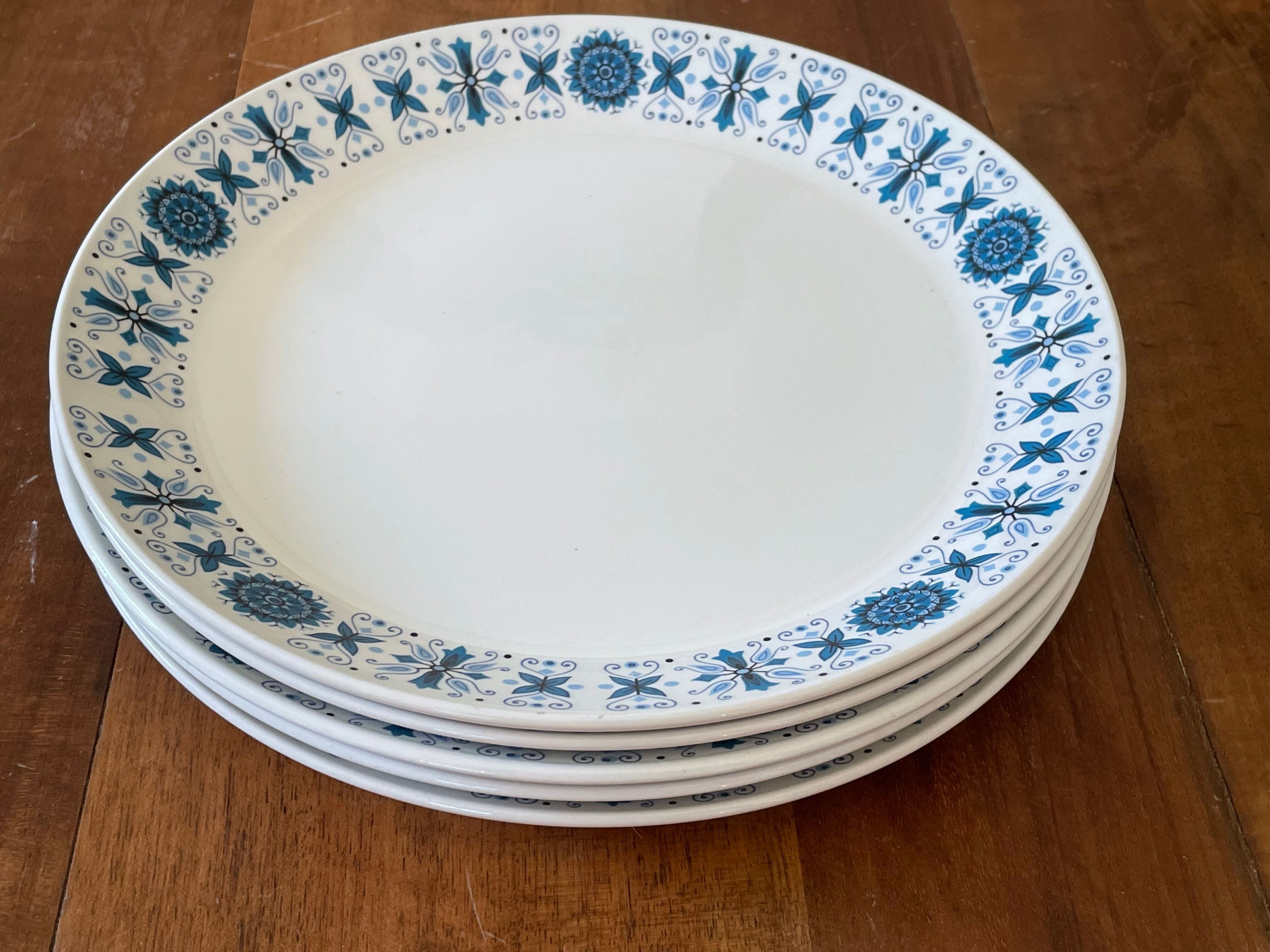 5 Old Flat Plates Vintage Johnson Brothers Iron