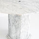 Vintage octagonal table in white marble. France, 70s