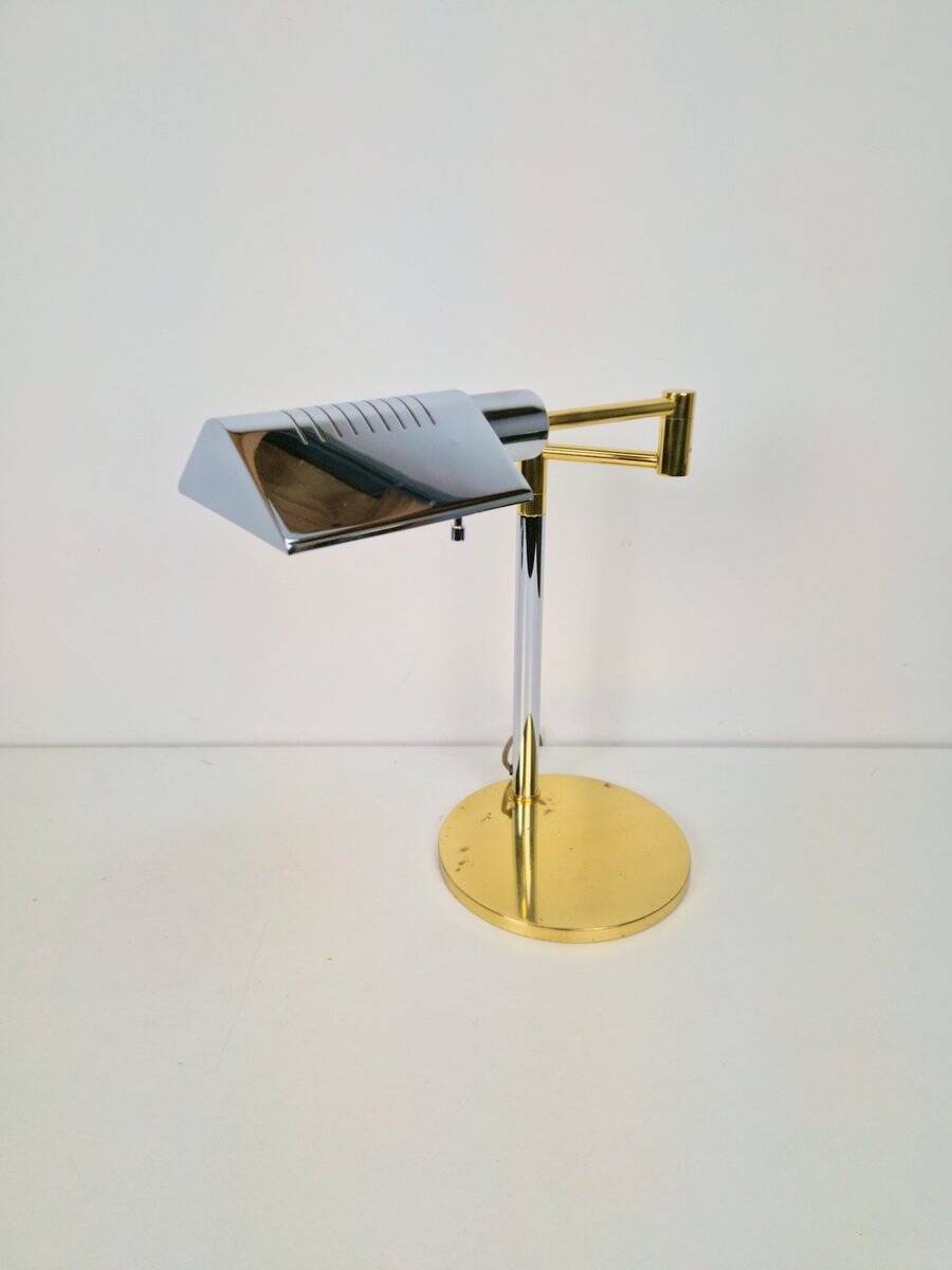 Adjustable Brass Chrome Table Lamp from Star Leuchten, Germany, 1970s