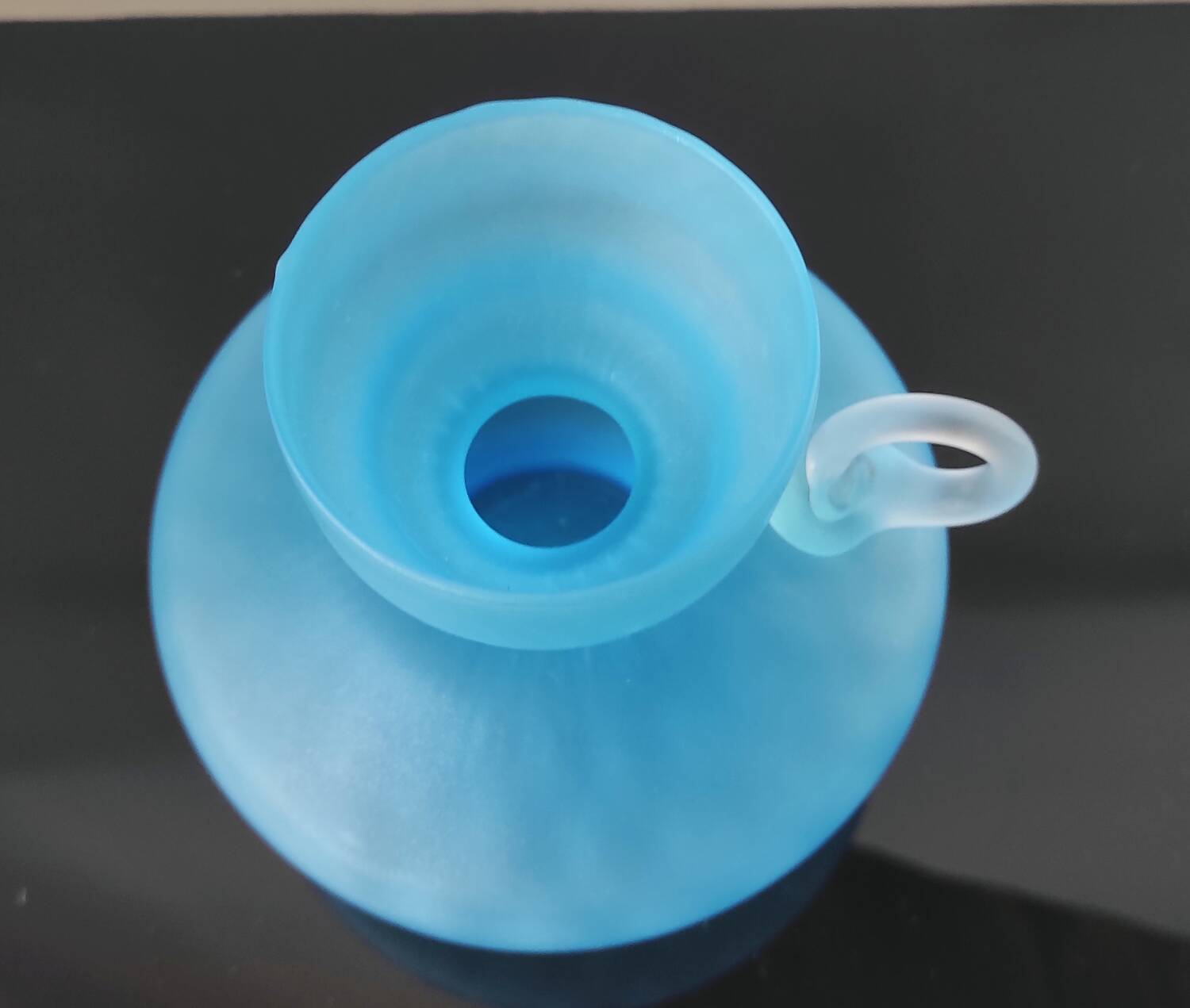 Vintage frosted glass candlestick - 60s 70s design