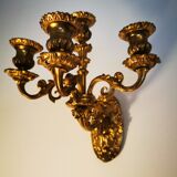 Paire d'appliques en bronze Doré et laiton fin xixe h:26CM