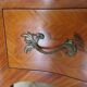 Louis XV commode - 2 drawers - floral marquetry - bronze ornament - 1950