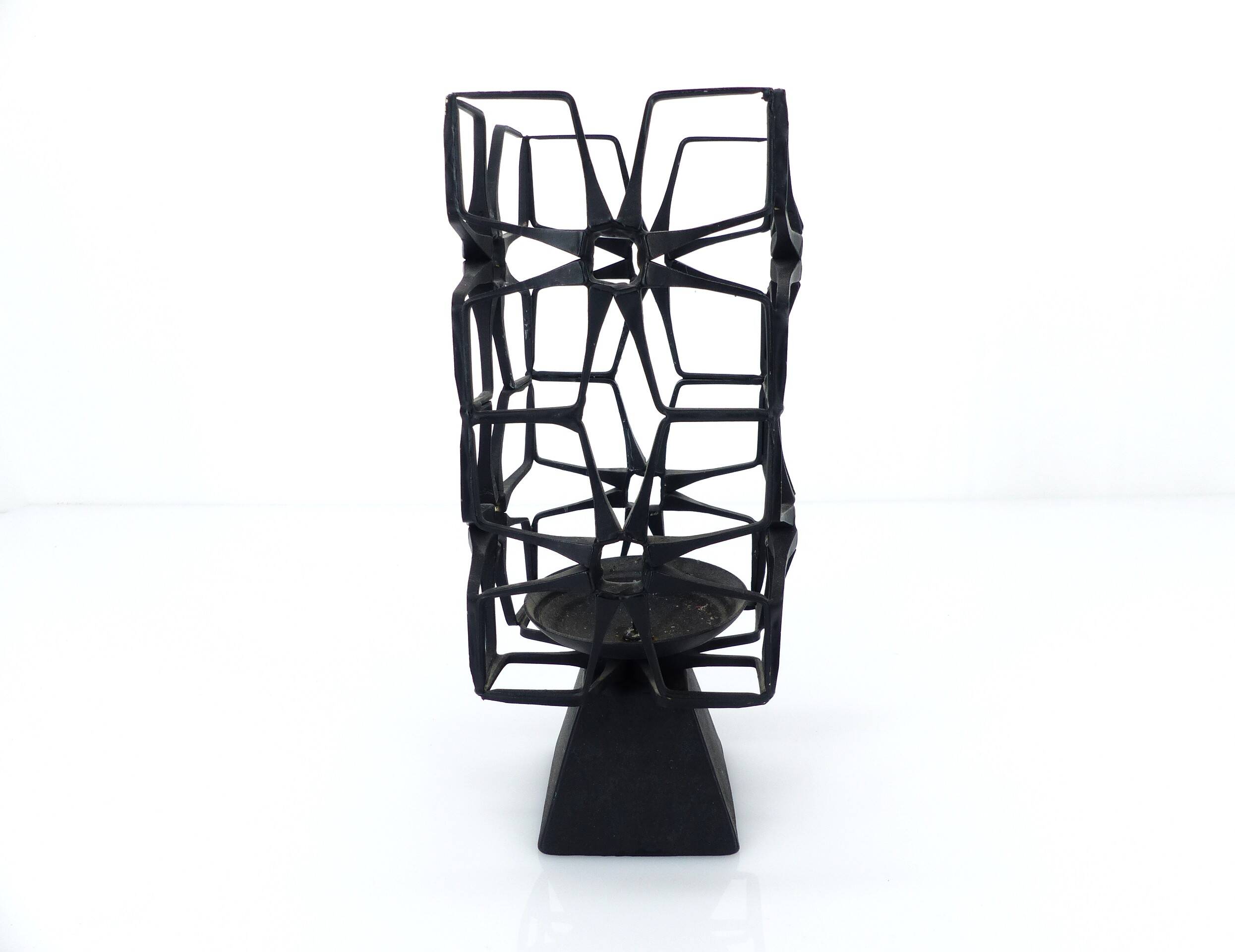 Brutalist wrought iron candlestick, Bruce Weir, Scotland, circa 1960