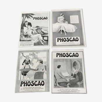 Lot 4 publicités années 30 Phoscao