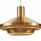 Copper colored aluminum pendant light from Lyskaer belysning. Denmark 1970s