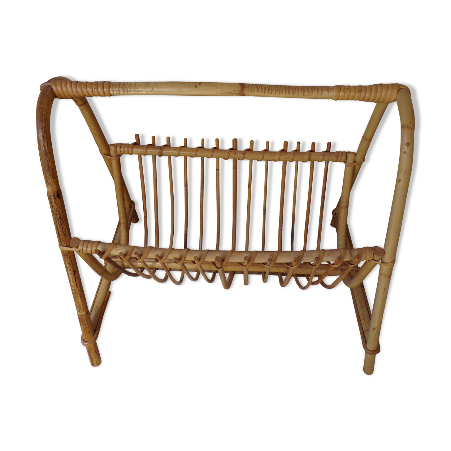 Rattan magazine holder